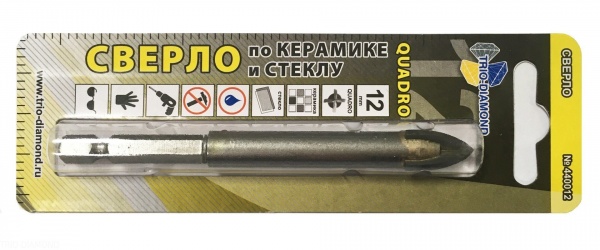 Сверло по керамике и стеклу Trio Diamond Quadro 12