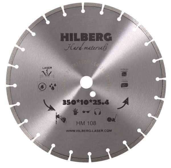 Алмазный диск Hilberg Hard Materials Laser O350 мм