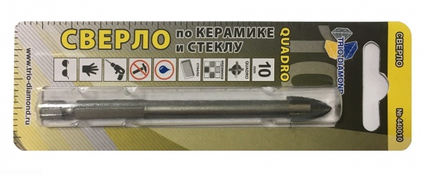 Сверло по керамике и стеклу Trio Diamond Quadro 10