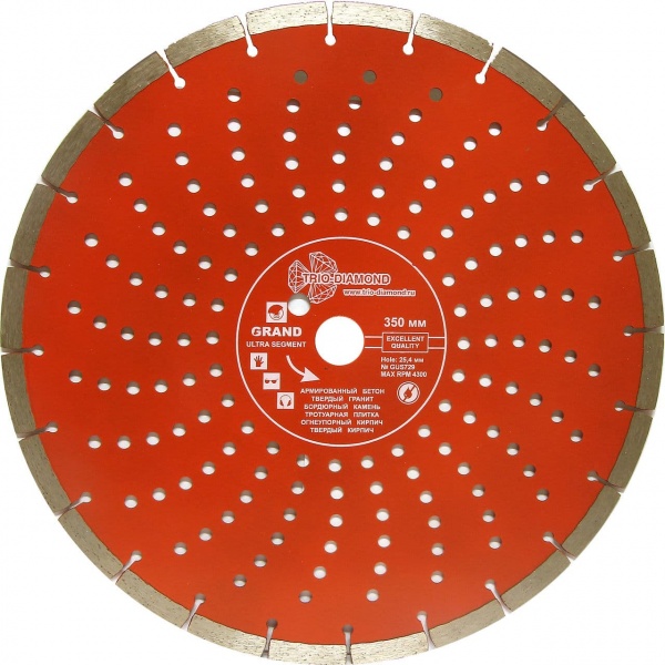 Алмазный диск Trio Diamond Segment Grand Hot press O350 мм