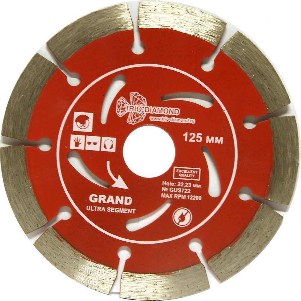 Алмазный диск Trio Diamond Segment Grand Hot press O125 мм